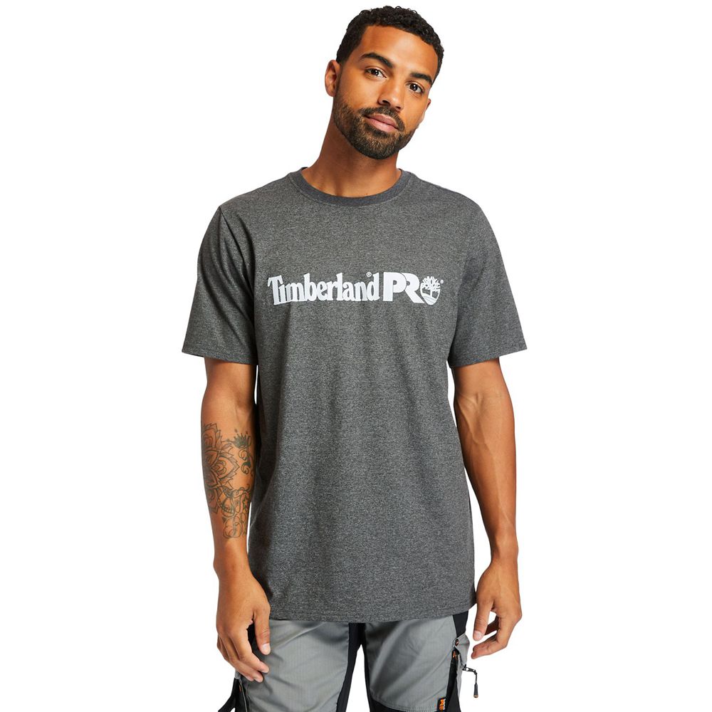 Tricouri Timberland Barbati Gri Inchis - Pro® Short Sleeve Base Plate Wicking Logo - Romania - OPWHF